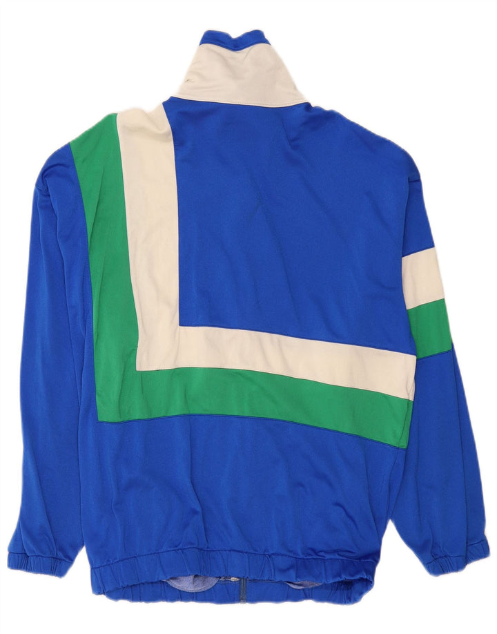 Vintage Herren-Trainingsanzug-Top-Jacke, klein, blau, Farbblock