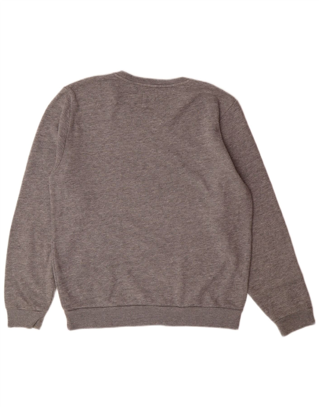 JACK WILLS Herren-Sweatshirt-Pullover aus mittelgrau gesprenkelter Baumwolle