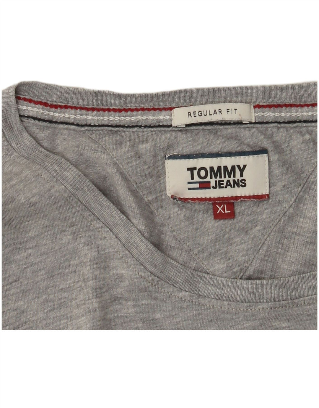 Tommy Hilfiger Herren-T-Shirt mit normaler Passform, XL, Grau meliert
