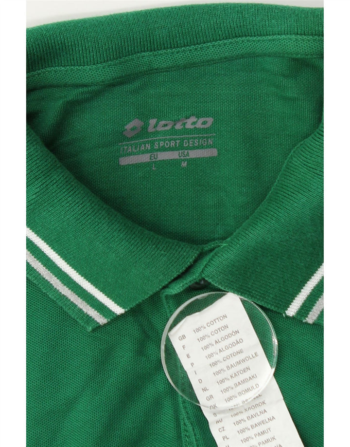 Lotto Herren-Poloshirt, groß, grüne Baumwolle