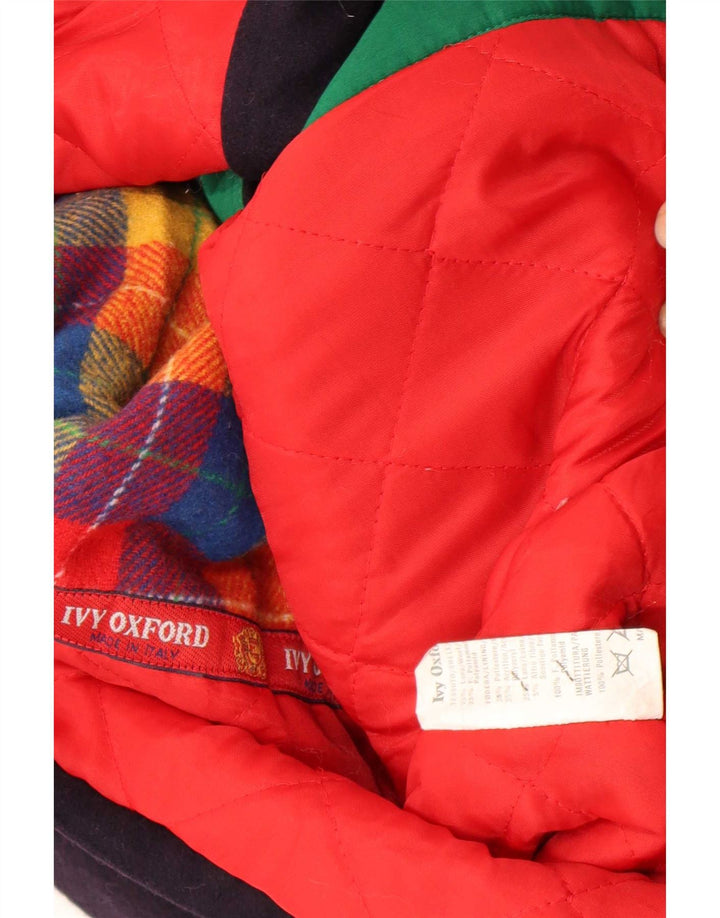 Ivy Oxford Herren-Bomberjacke mit normaler Passform, UK 40, große marineblaue Wolle