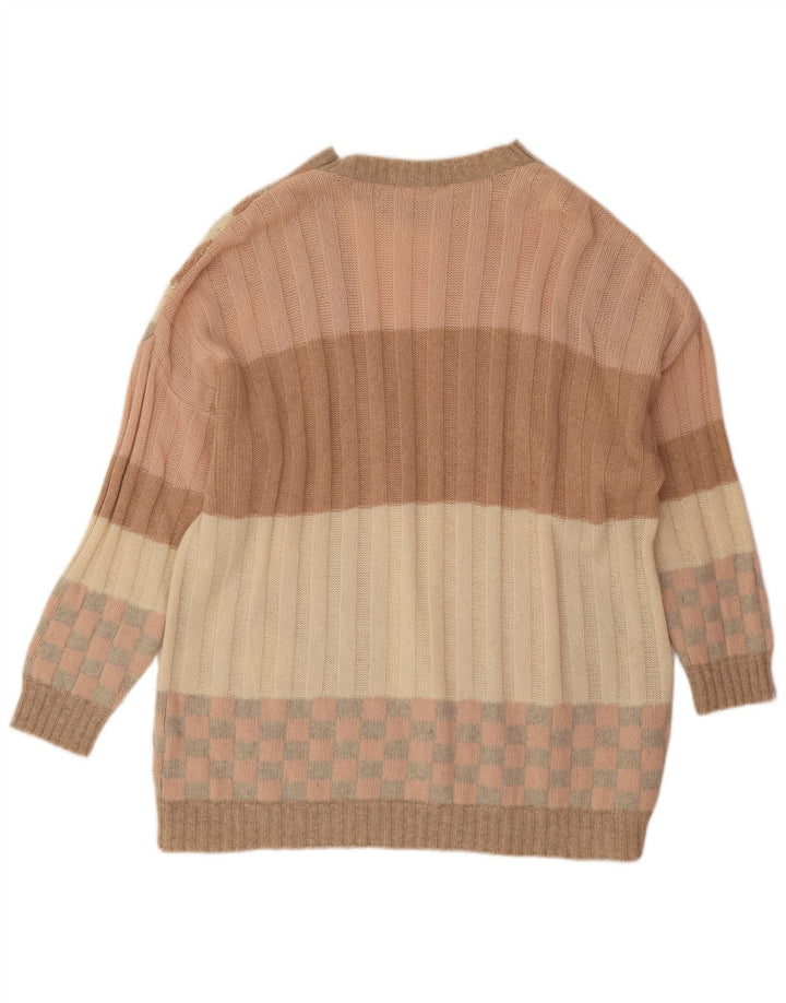 Stefanel Herren-Pullover mit U-Boot-Ausschnitt, 2XL, mehrfarbig, geometrisch