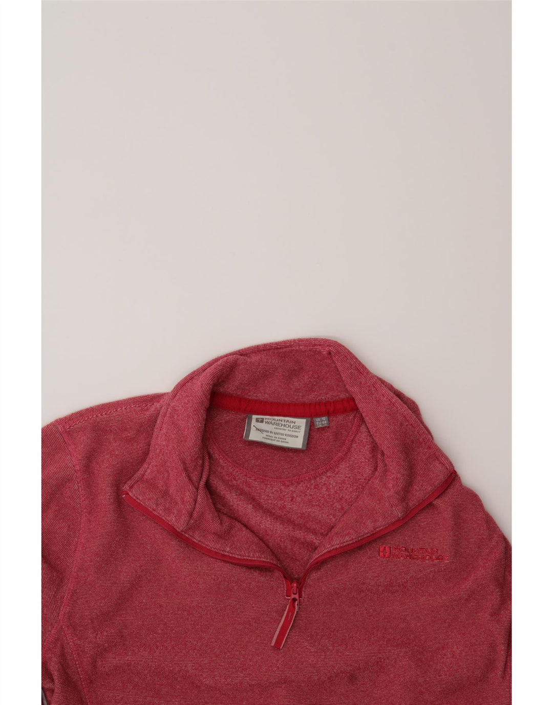 MOUNTAIN WAREHOUSE Womens Zip Neck Fleece Jumper UK 16 Large Red Polyester Vintage Mountain Warehouse and Second-Hand Mountain Warehouse from Messina Hembry 