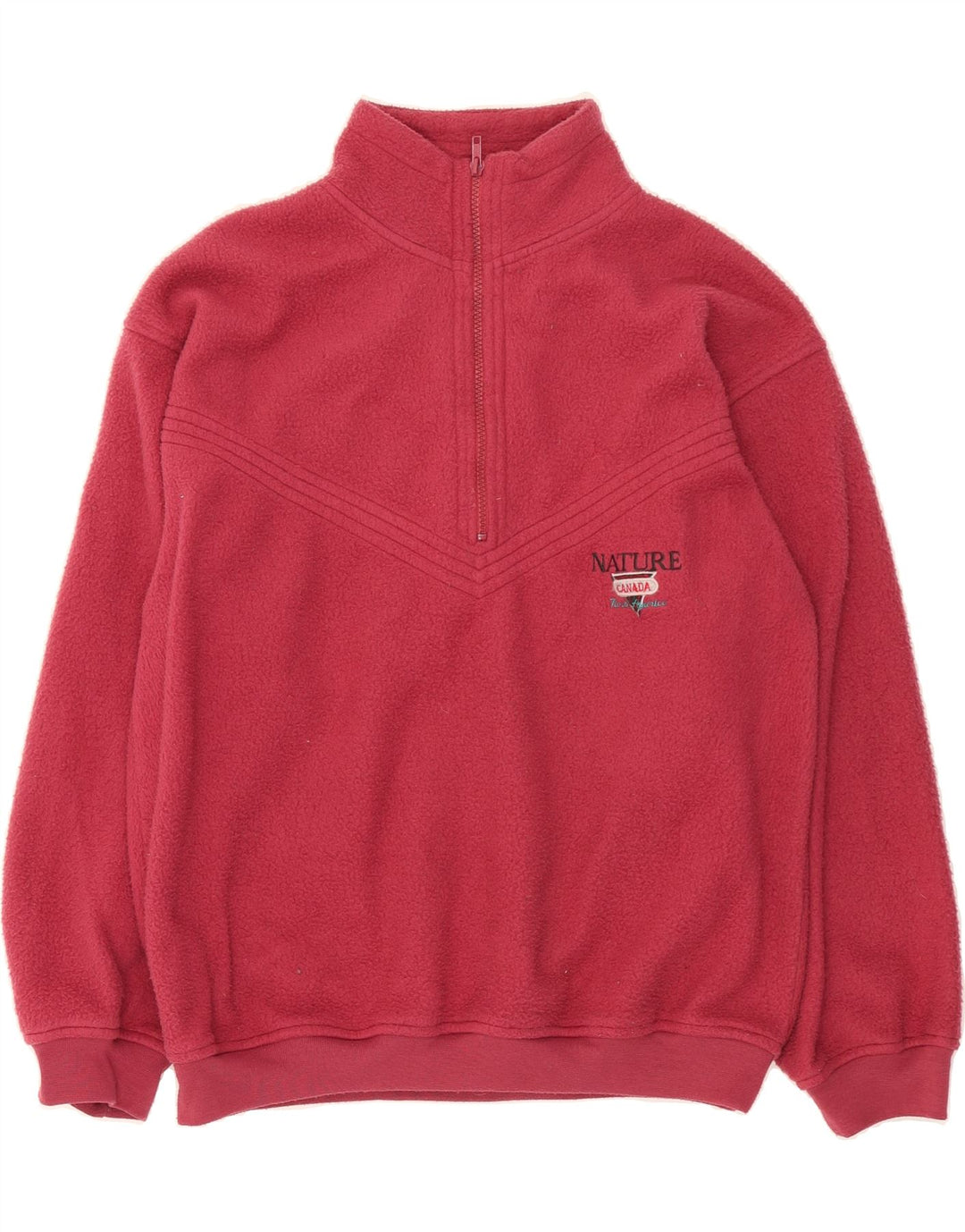 BERTO LUCCI Mens Zip Neck Fleece Jumper Medium Pink Polyester Vintage Berto Lucci and Second-Hand Berto Lucci from Messina Hembry 
