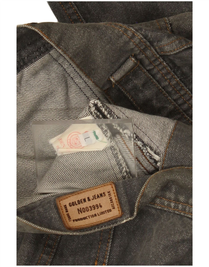 Vintage Herren Jeansjacke UK 40 Große graue Baumwolle