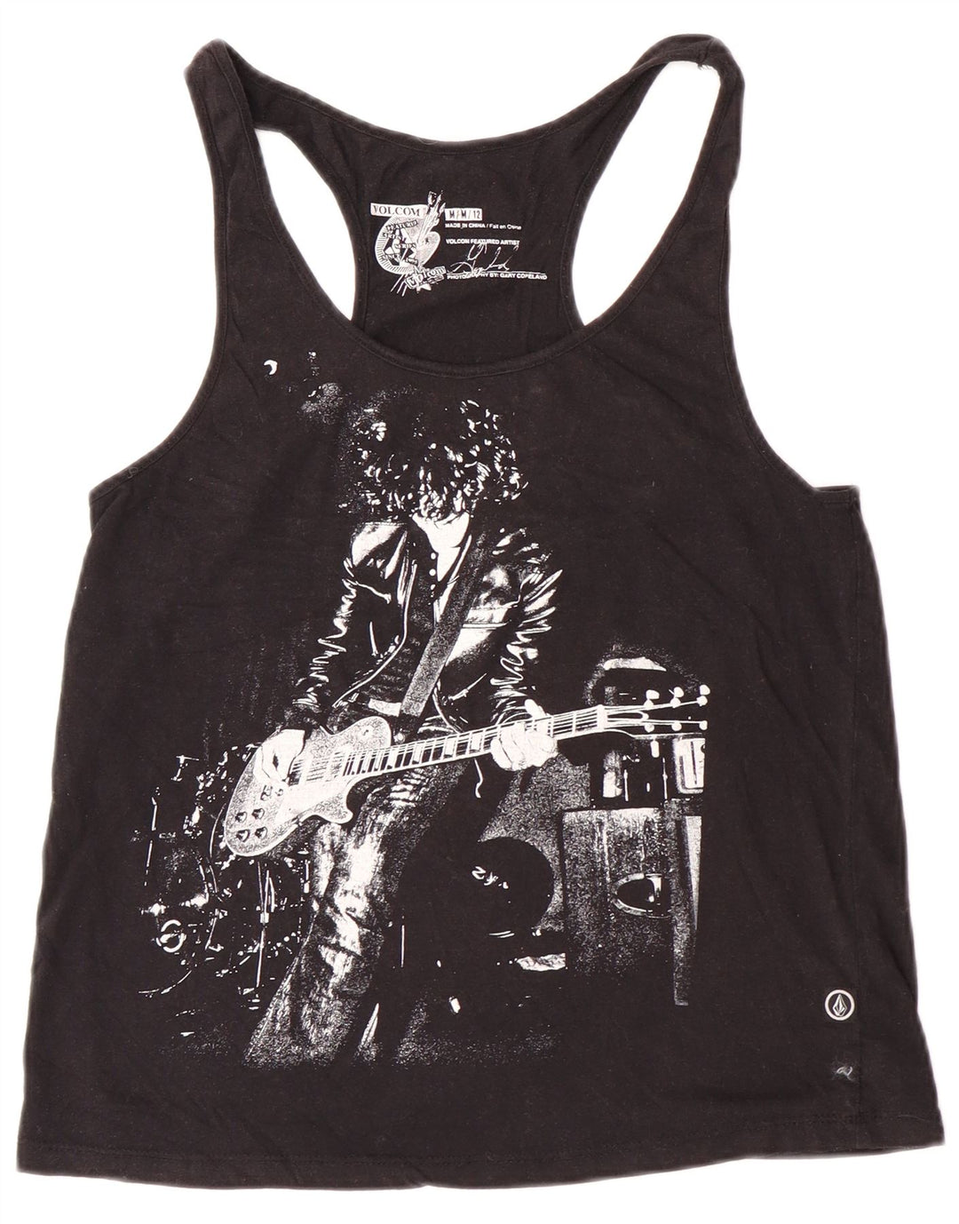 Volcom Damen Graphic Vest Top UK 12 Medium Black Rock