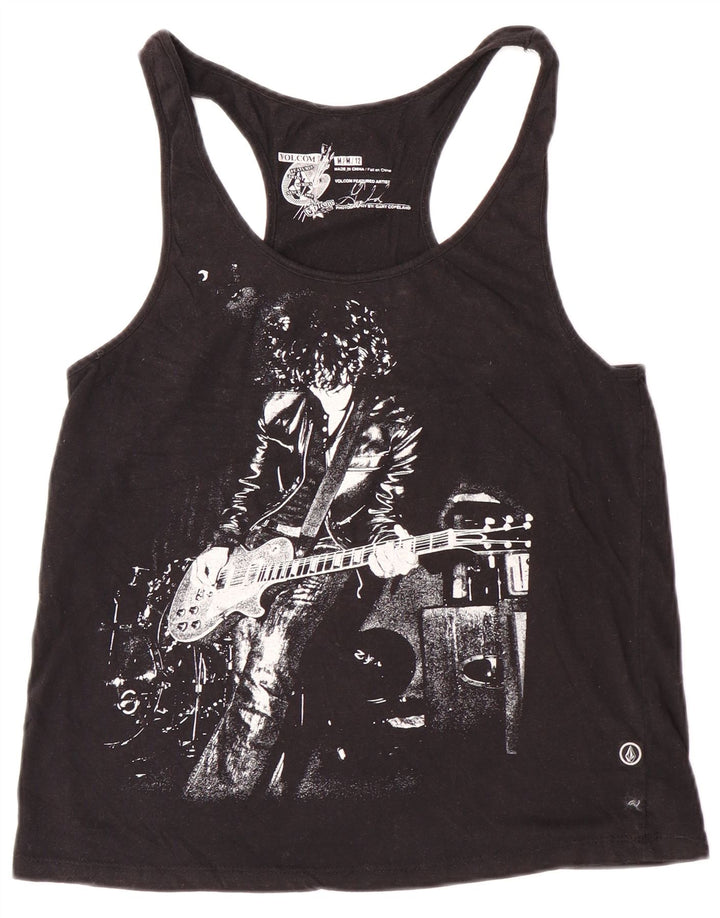 Volcom Damen Graphic Vest Top UK 12 Medium Black Rock