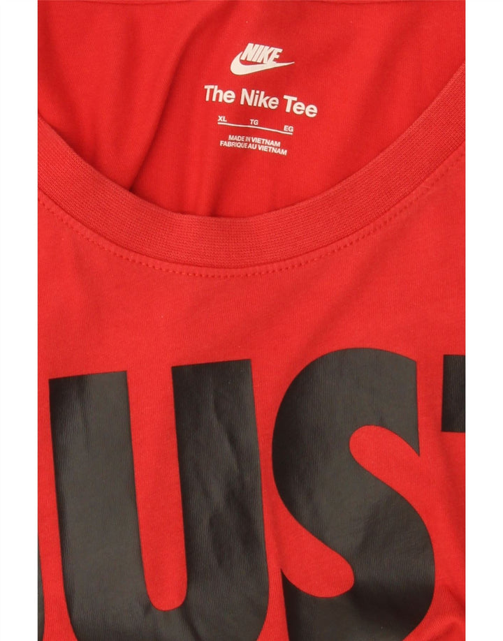 NIKE Mens Graphic T-Shirt Top XL Red Cotton Vintage Nike and Second-Hand Nike from Messina Hembry 