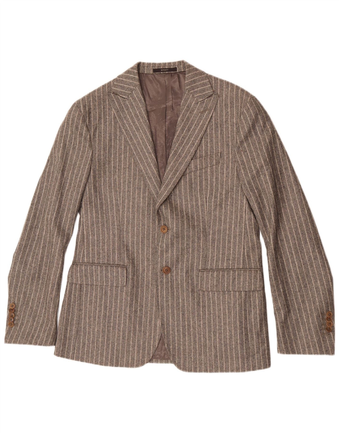 Seventy Herren-Blazer mit 2 Knöpfen, IT 50, große grau gestreifte Wolle