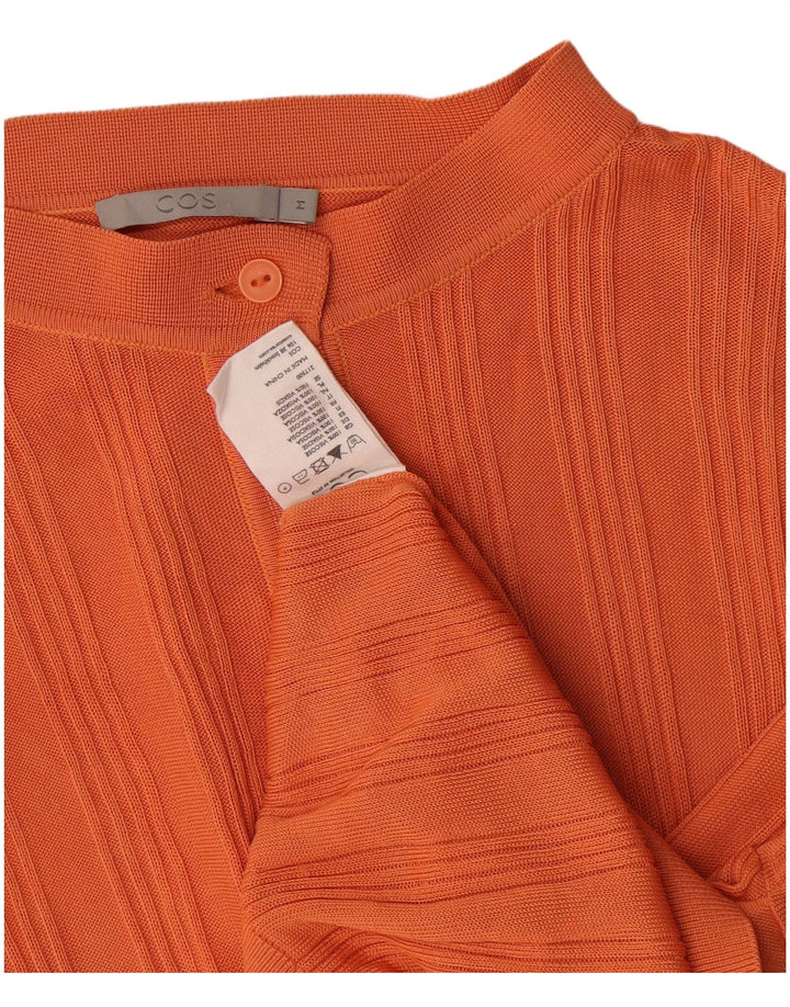 Cos Damen Crop Cardigan Pullover UK 14 Mittelorange Viskose