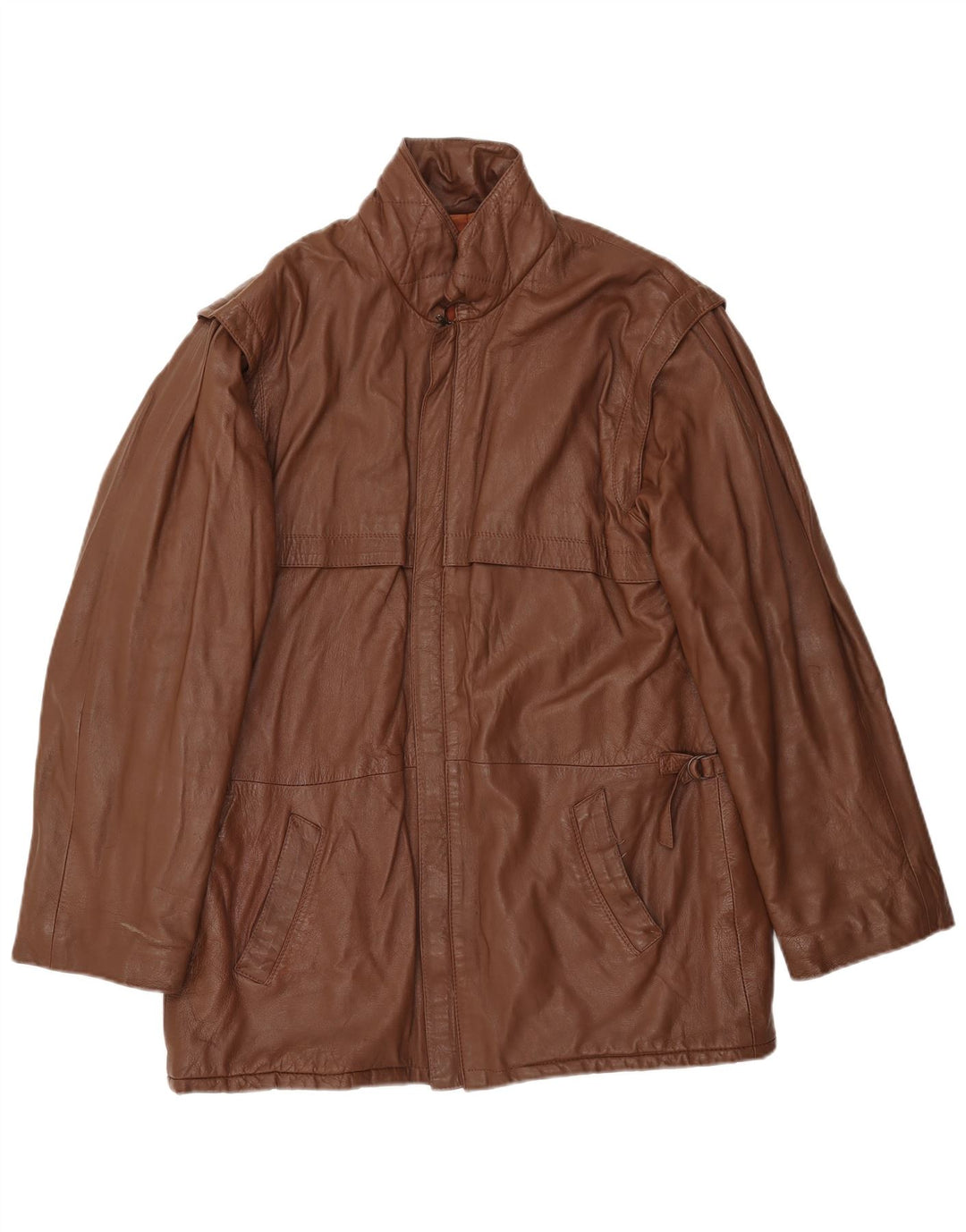 Vintage Herren Lederjacke IT 54 2XL Braunes Leder