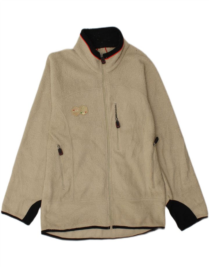 FILA Herren Fleecejacke UK 36 Small Off White Colourblock