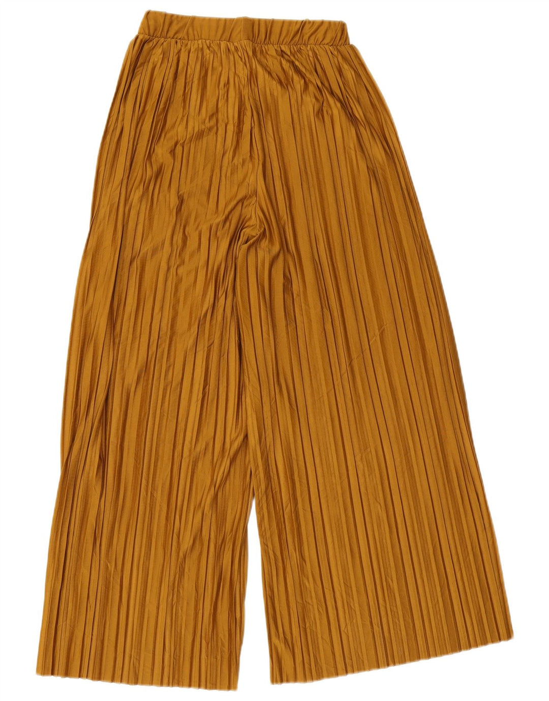 Zara Damen-Hose mit weitem Bein, kurz geschnitten, Größe S, W26, L23, Beige, Polyester
