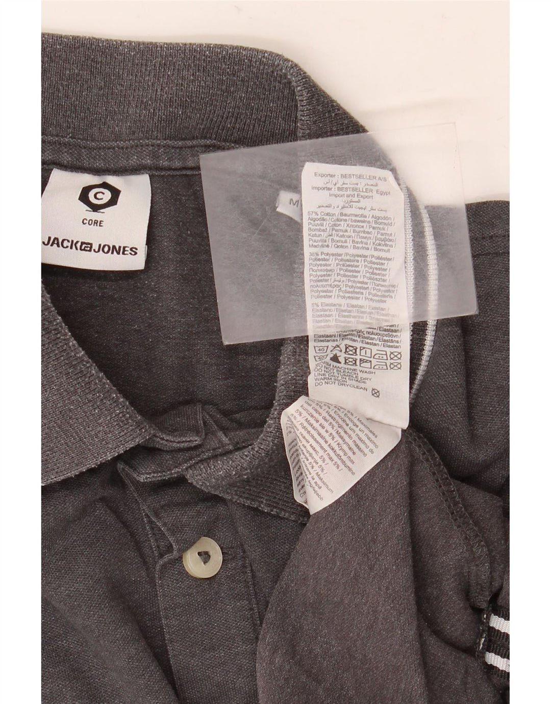Jack & Jones Herren-Poloshirt aus mittelgrau gefleckter Baumwolle