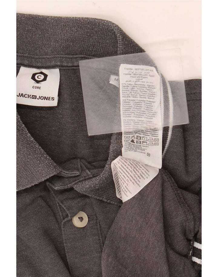Jack & Jones Herren-Poloshirt aus mittelgrau gefleckter Baumwolle