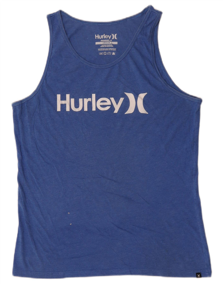 Hurley Herren Premium Fit Grafik-Trägershirt aus mittelblauer Baumwolle