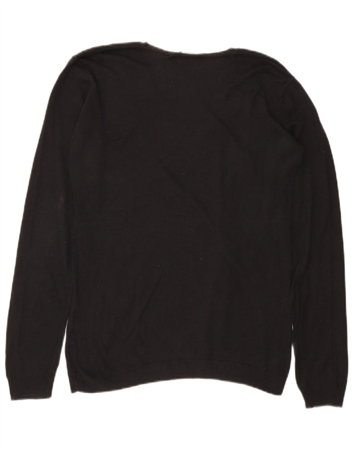 RALPH LAUREN Womens Crew Neck Jumper Sweater UK 12 Medium Black