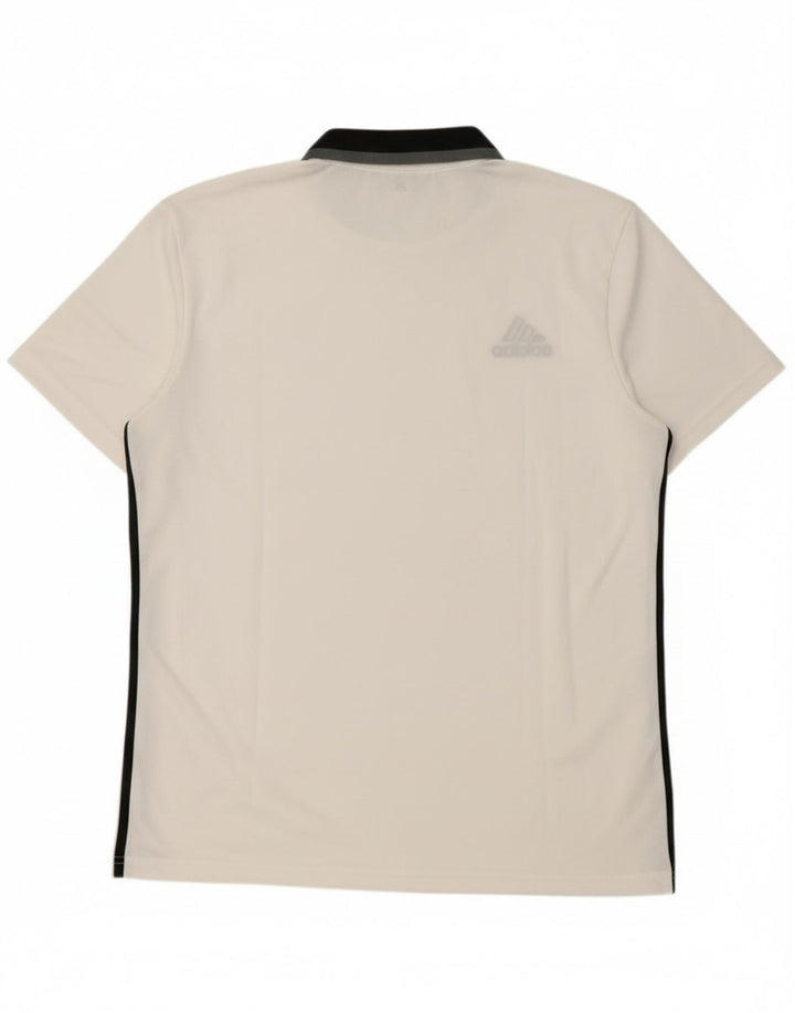 Adidas Herren Climalite Poloshirt, großes weißes Polyester