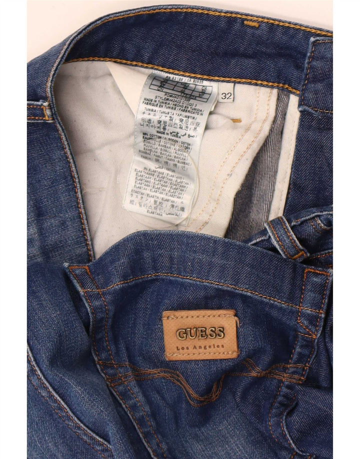 Guess Herren Slim Jeans W32 L34 Blaue Baumwolle
