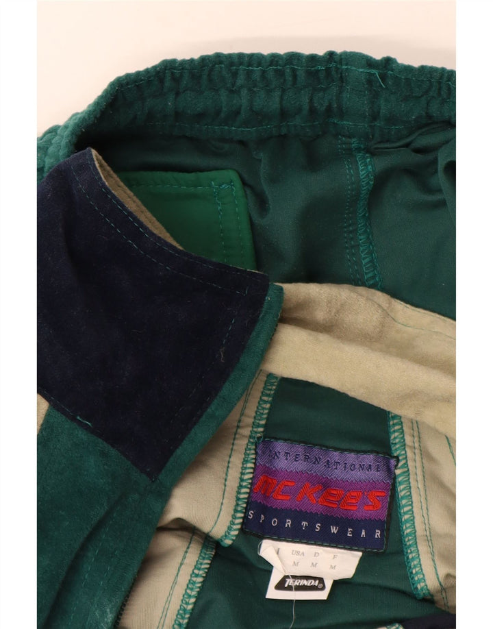 MC KEE'S Herren-Trainingsanzug aus Velours, Mittelgrün, Farbblock-Polyester