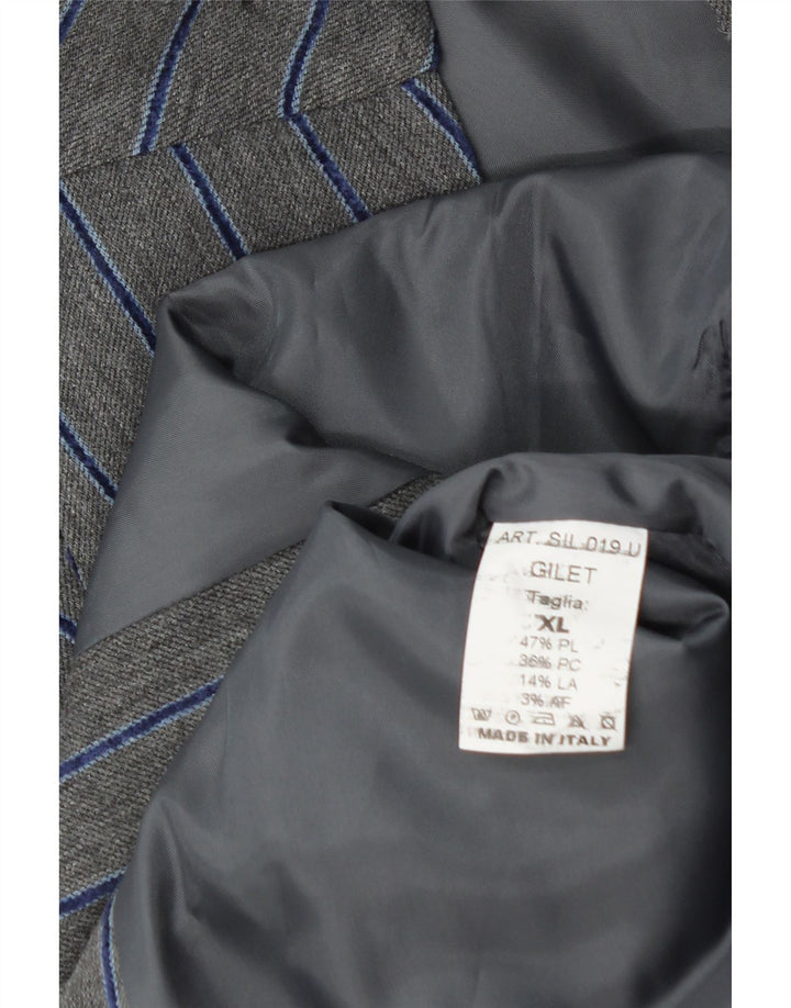 Sirmoney Herrenweste XL Grau gestreift aus Polyester