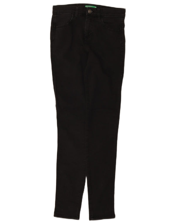 Benetton Damen Slim Jeans W26 L29 Schwarze Baumwolle