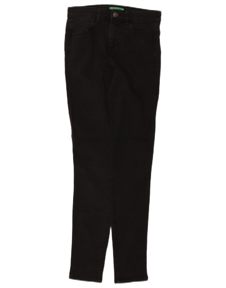 Benetton Damen Slim Jeans W26 L29 Schwarze Baumwolle