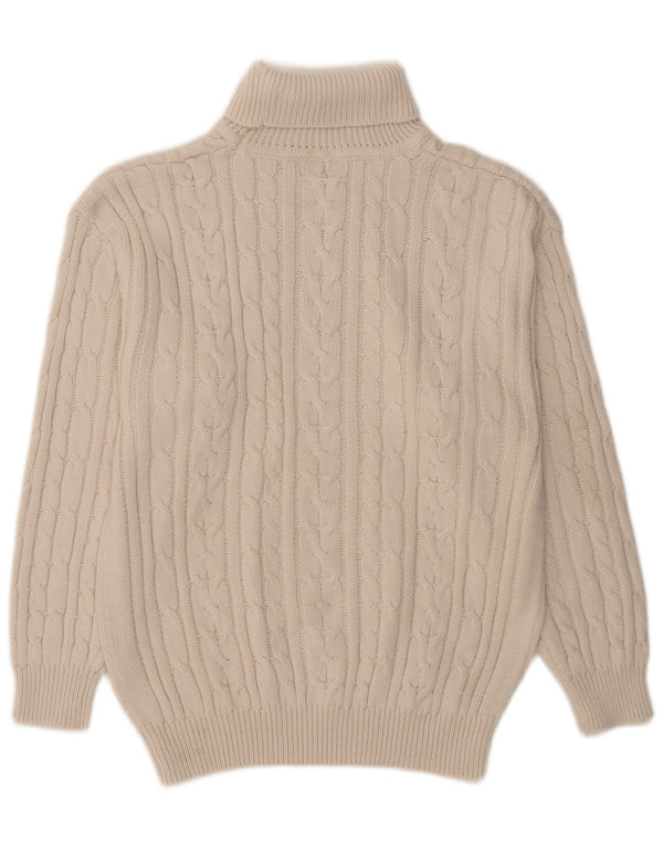 Vintage Herren Rollkragenpullover Pullover UK 42/44 Großes weißes Acryl