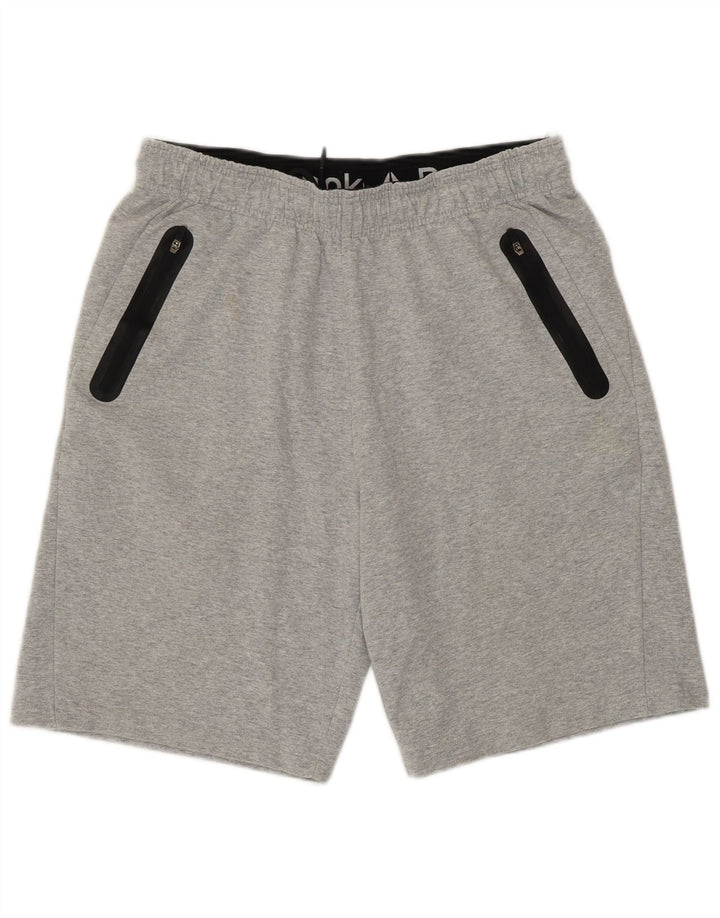 REEBOK Mens Sport Shorts Medium Grey Cotton