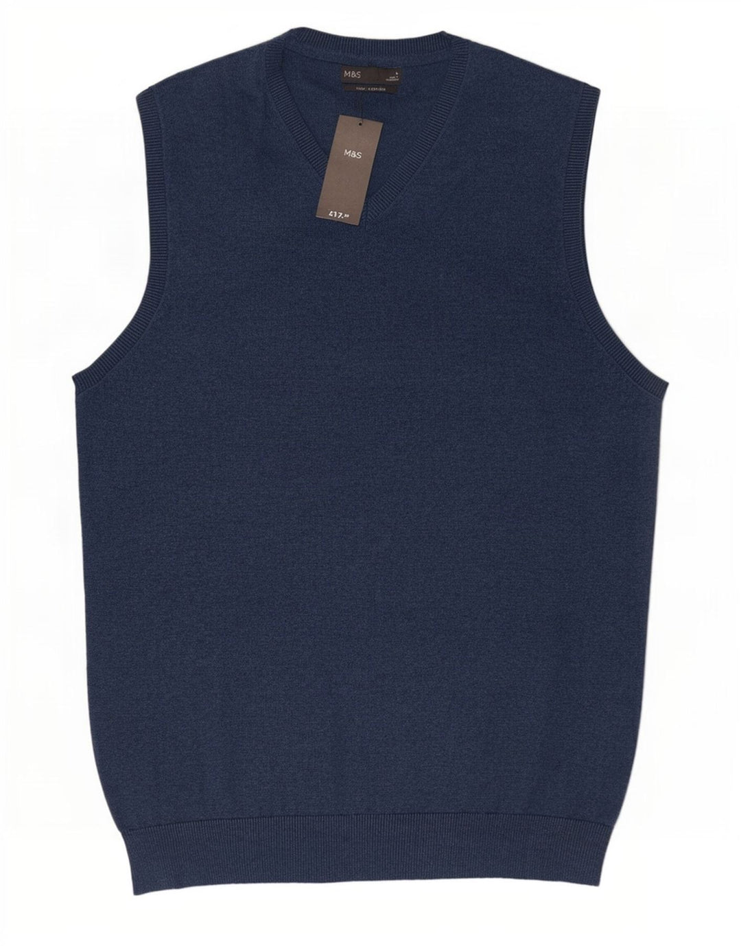 Marks & Spencer Herren-Weste, Tanktop, groß, marineblau, Baumwolle