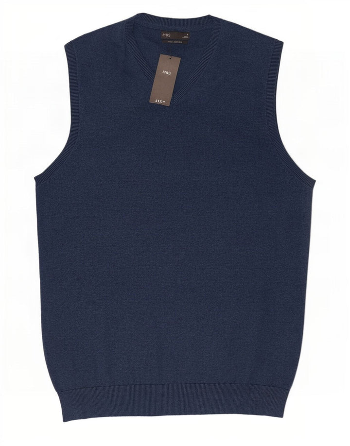 Marks & Spencer Herren-Weste, Tanktop, groß, marineblau, Baumwolle