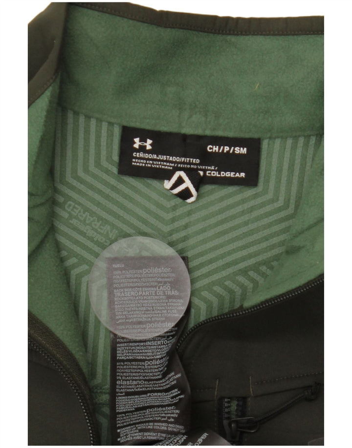 UNDER ARMOUR Herren Cold Gear Trainingsanzug Top Jacke Small Khaki Polyester