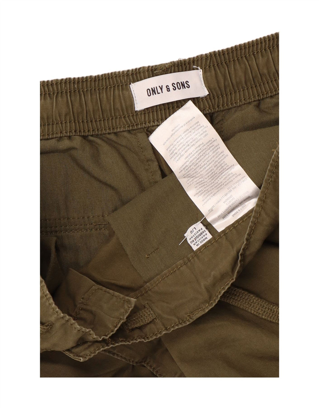 ONLY & SONS Herren Cargo-Shorts, Größe L, W34, Khaki, Baumwolle