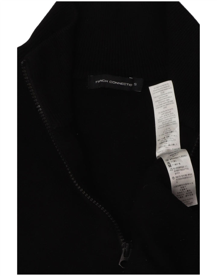 French Connection Herren-Pullover mit Reißverschluss am Hals, Größe S, Schwarz, Farbblock