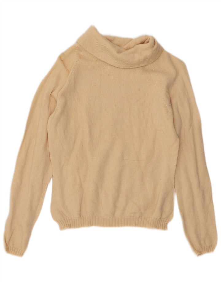 Gran Sasso Damen Crop Rollkragenpullover Pullover UK 10 Small Beige