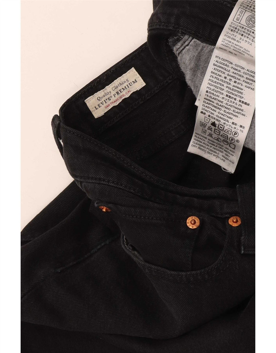 Levi's Damen Wedgie Straight Jeans W29 L28 Schwarze Baumwolle