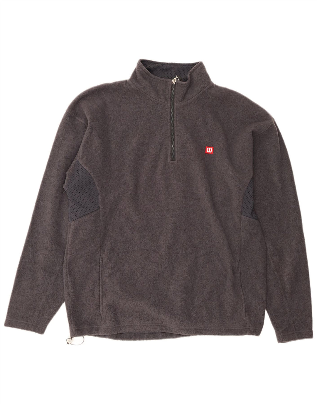 Wilson Herren-Fleecepullover mit Reißverschluss, XL, graues Polyester