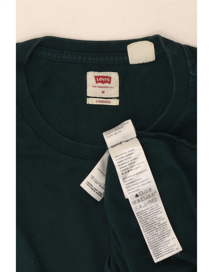 Levi's Herren Standard-T-Shirt-Oberteil aus mittelgrüner Baumwolle