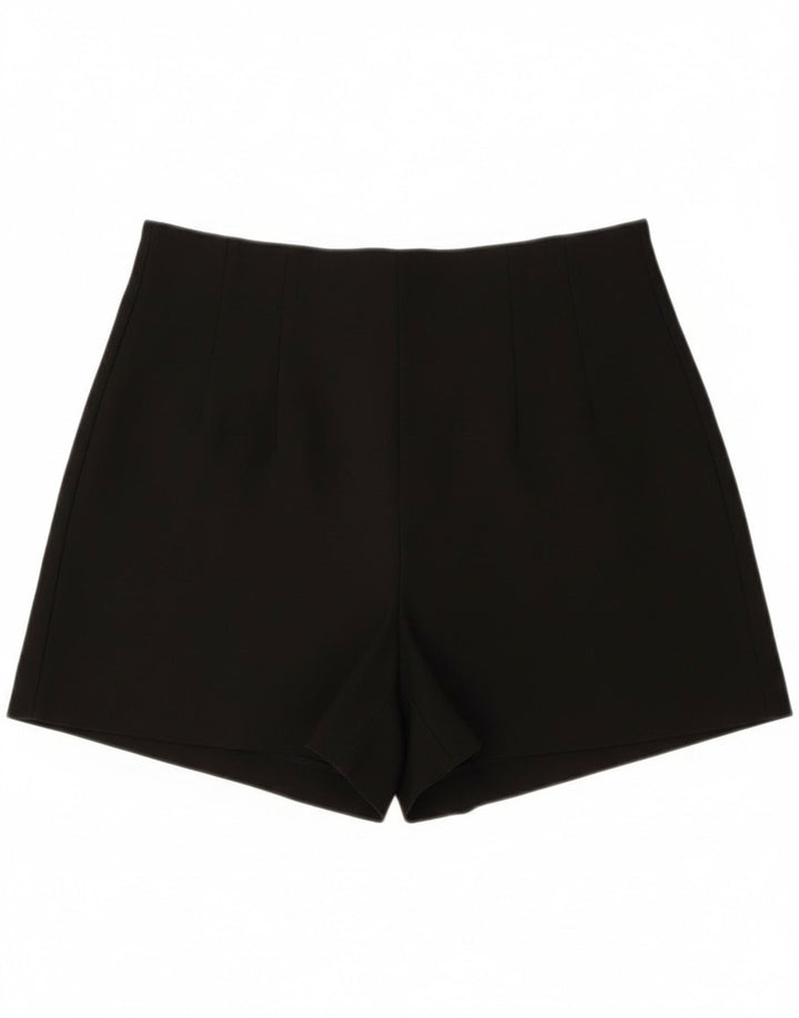 Zara Damen-Shorts mit hoher Taille, mittelgroß, W30, schwarzes Polyester
