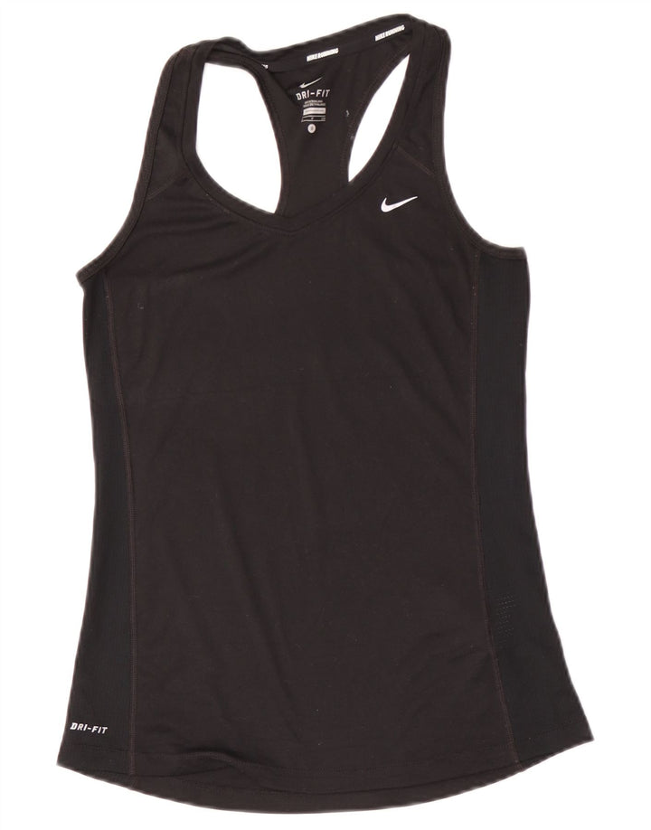 Nike Damen Dri Fit Weste Top UK 8 Small Schwarz Polyester