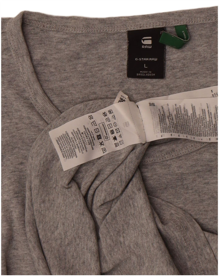 G-Star Damen T-Shirt Top UK 16 Large Grau Baumwolle