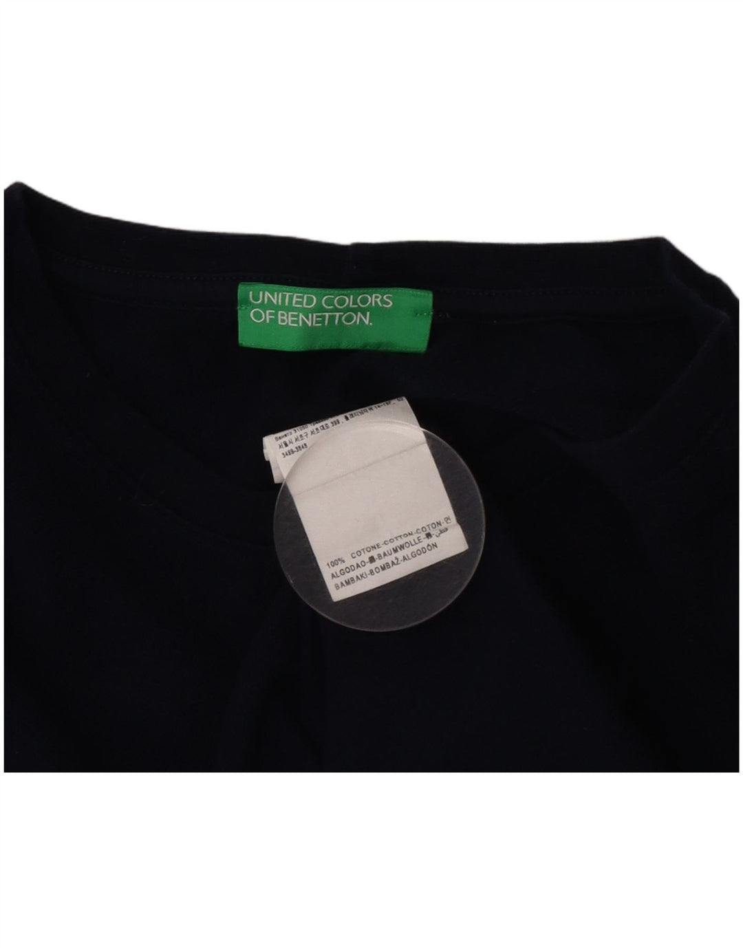 Benetton Herren T-Shirt Top Large Marineblau Baumwolle