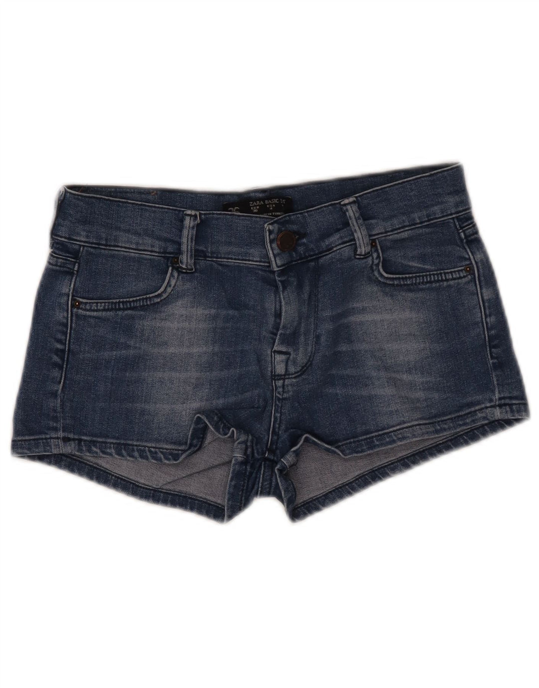 ZARA Damen Jeansshorts EU 36 XS W26 Blau