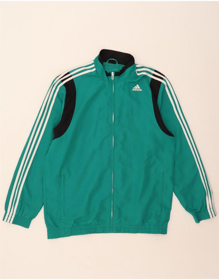 Adidas Herren Climalite-Trainingsanzug-Top-Jacke, groß, Türkis, Farbblock
