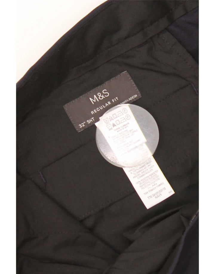 Marks & Spencer Herren-Chinohose mit normaler Passform, W32 L29, marineblaues Polyester