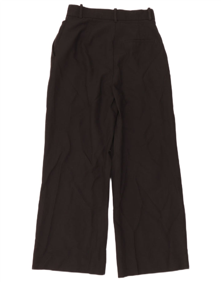 Zara Damen-Anzughose mit weitem Bein, Größe S, W26, L28, Schwarz, Polyester