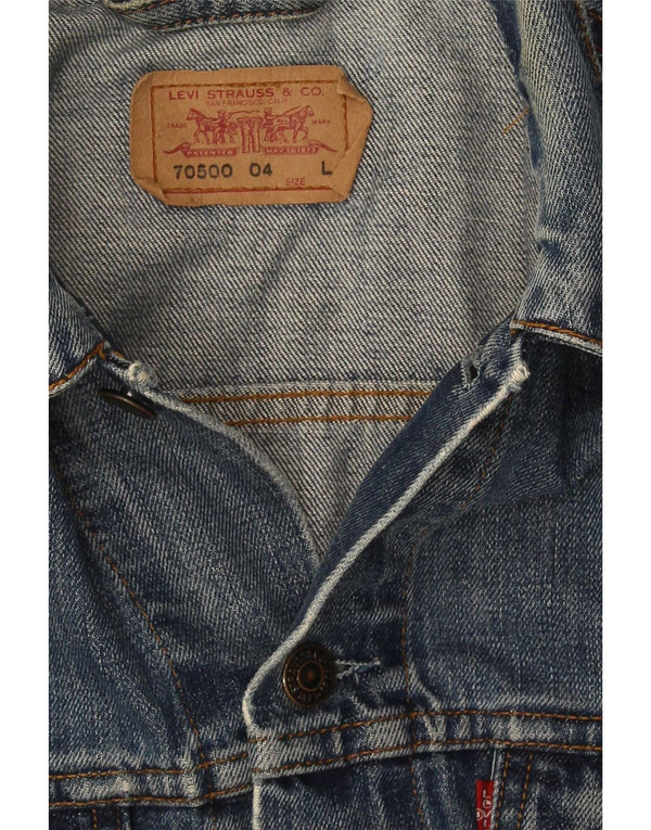 Levi's Damen Jeansjacke UK 14 Large Blaue Baumwolle