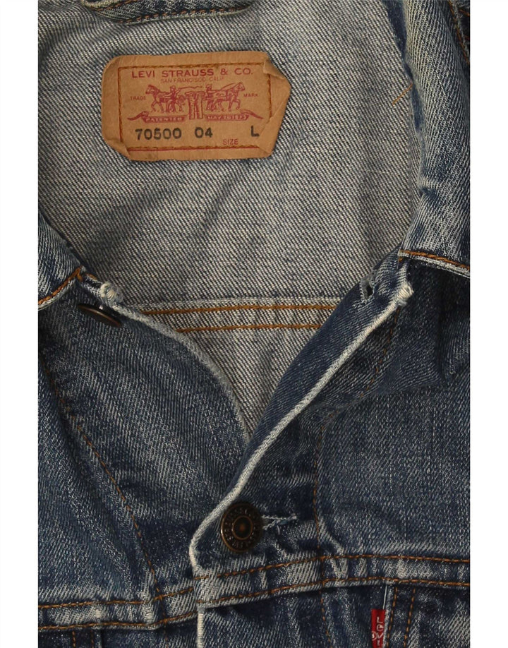 Levi's Damen Jeansjacke UK 14 Large Blaue Baumwolle
