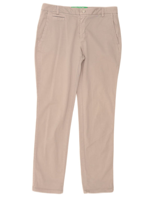 Benetton Slim Chino-Hose für Damen, UK 10, Größe S, W32, L29, Grau, Baumwolle