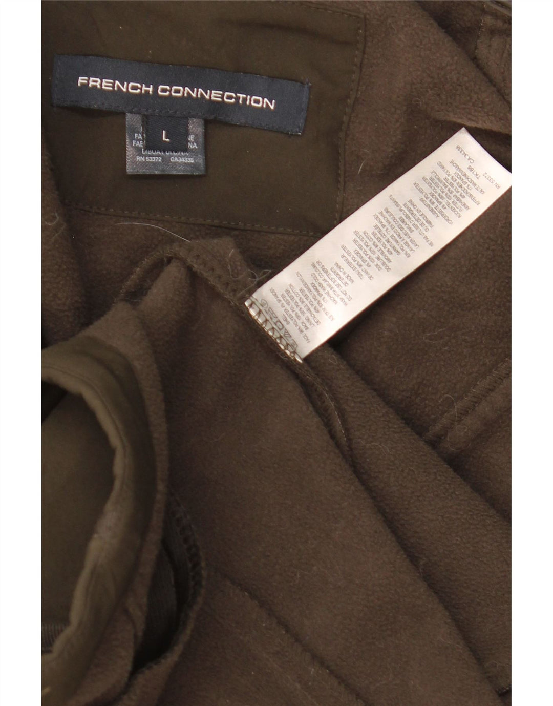 French Connection Damen-Parka mit Kapuze, UK 16, Größe L, Khaki, Polyester